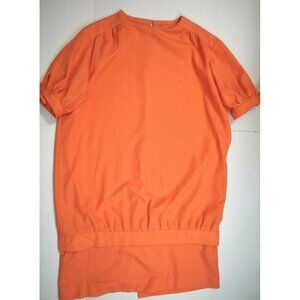VINTAGE WOMEN'S BRIGHT ORANGE DROP WAIST DRESS - SIZE XL